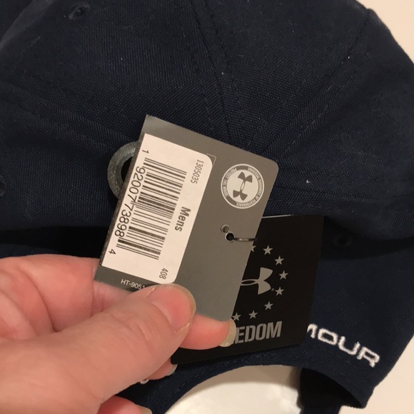 NWT UNDER ARMOUR CAP HAT FREEDOM NAVY ADJUSTABLE HEATGEAR MEN’S - Picture 7 of 8